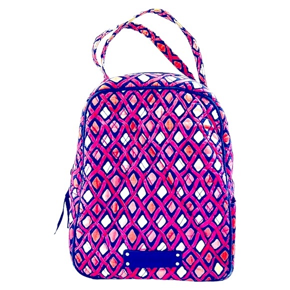 Vera Bradley Handbags - Vera Bradley Lunch Bunch Bag in Katalina Pink Diamonds Insulated Quilted Navy